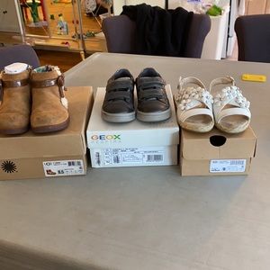 Lot of 3 toddler girl shoes 8.5 & 9 geox & uggs